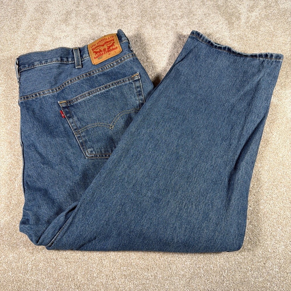 Levis 550 Straight Leg Blue Jeans Mens 48 X 29 (FITS 47 X 29) Denim Cotton